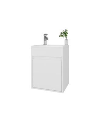  Wengue Bathroom Floating Vanity with Sink, 1 Door, Wengue
