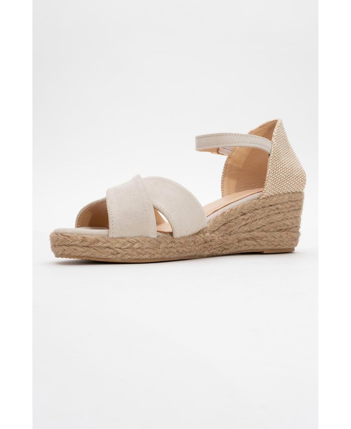 Женские сандалии Forever & Always Shoes Miria Leather Platform Espadrille (Women), цвет: Бежевый замшевый кожаный — фото 5