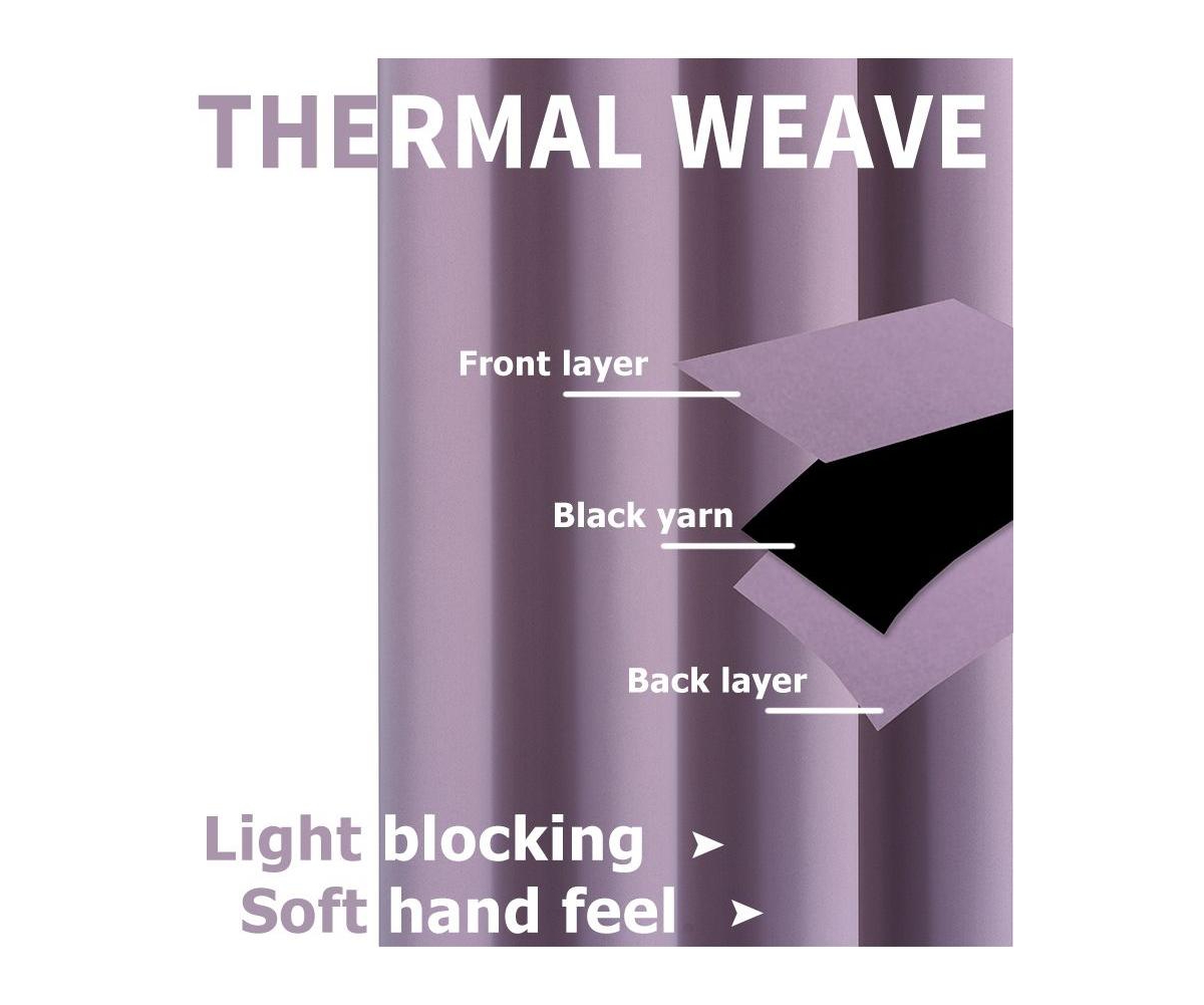 Kate Aurora 100% Hotel Thermal Blackout Lavender Grommet Top Curtain Panels - 50 in. W x in. L