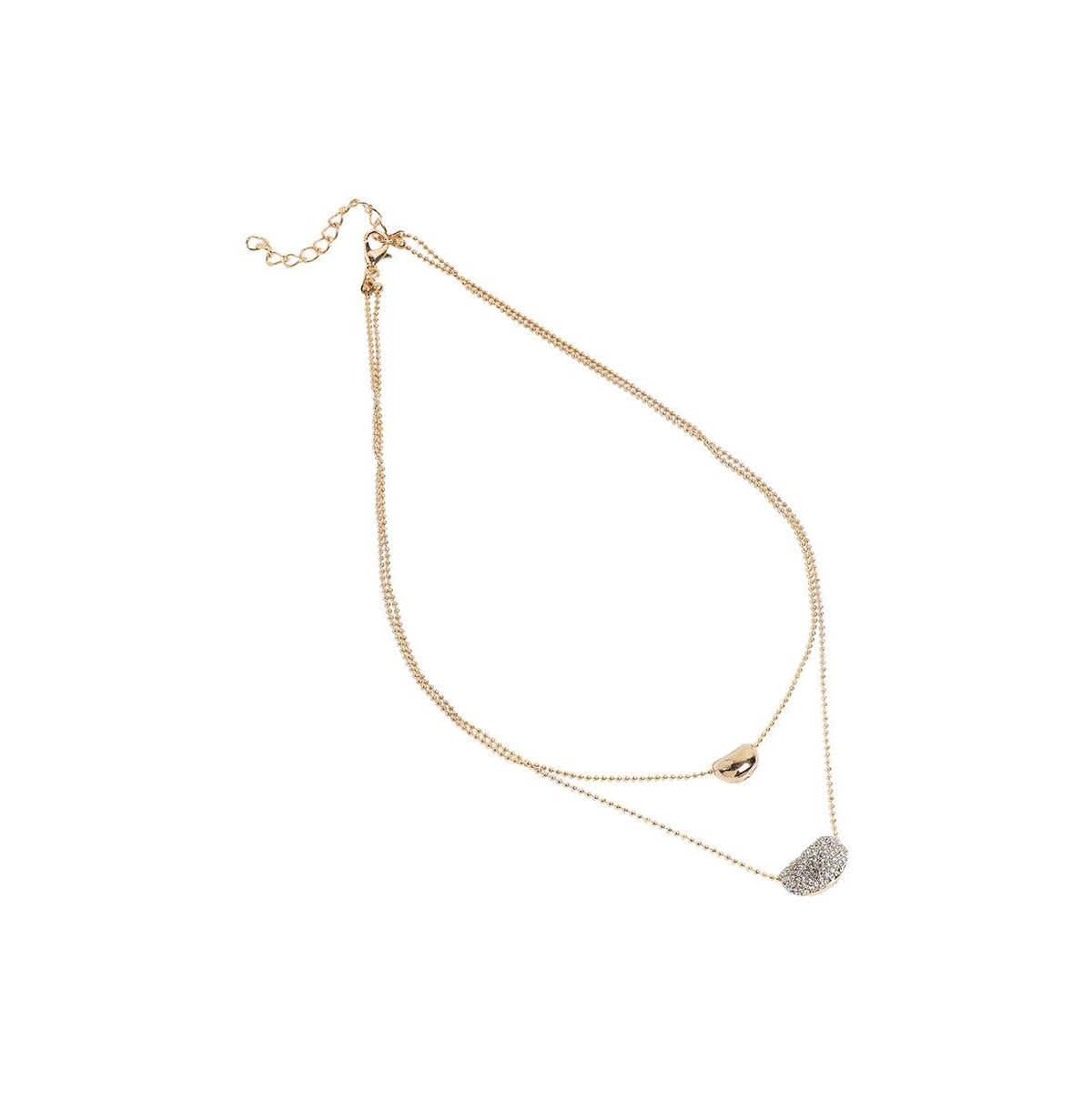 Bling Bean Multi-Layer Necklace - Silver
