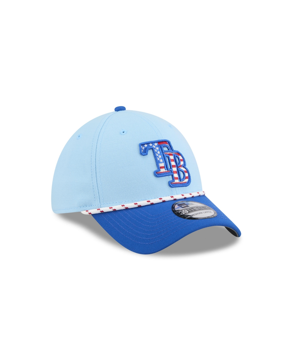 New Era Men's Light Blue/blue Tampa Bay Rays 2025 Fourth Of July 39thirty Flex Hat In Blue
