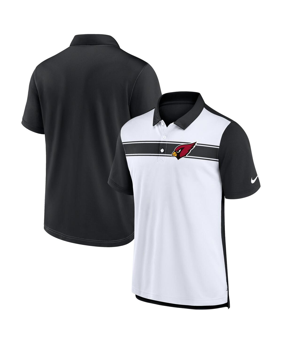Men's White/Black Arizona Cardinals Rewind Pique Polo Shirt - White, Black