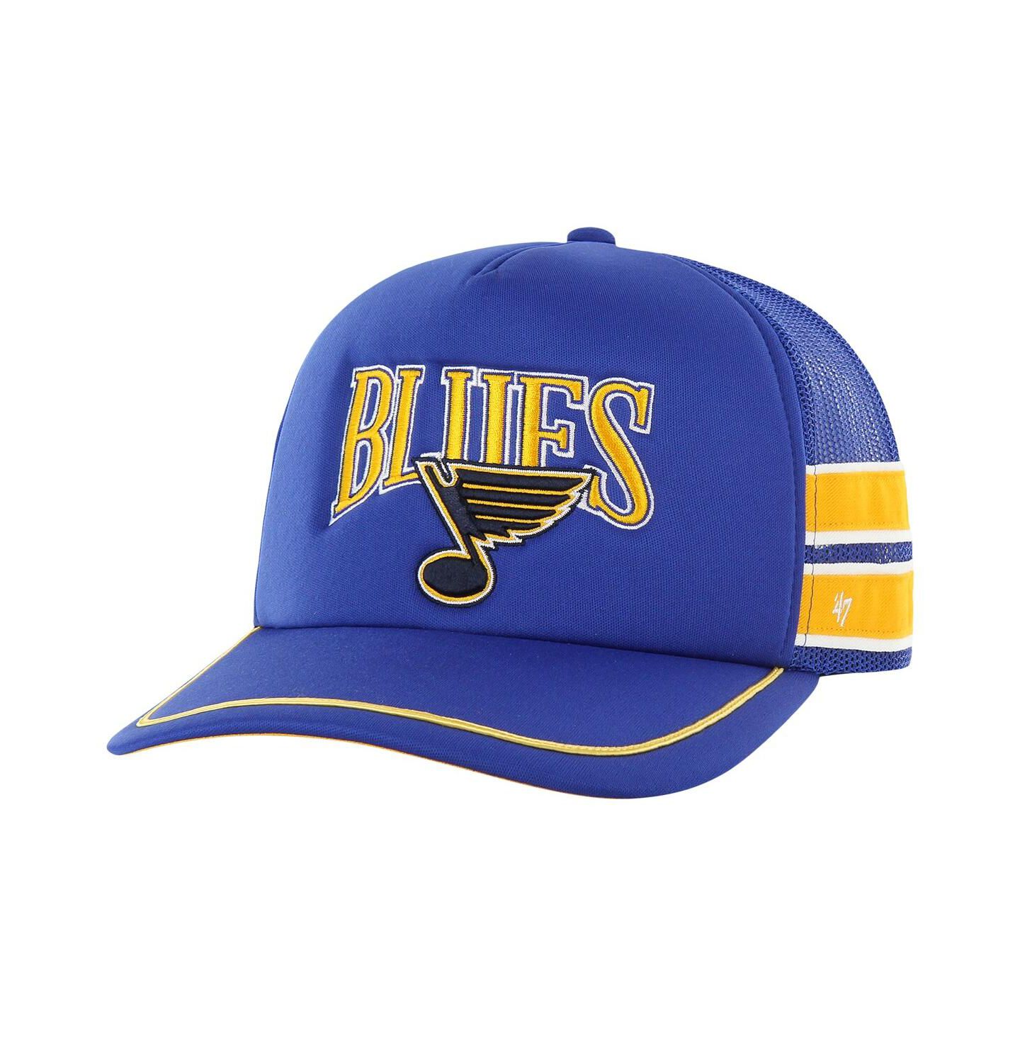 Мужская кепка '47 Brand Blue St. Louis Blues Sideband Stripes Trucker Snapback Hat — фото 1