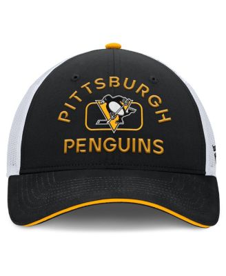 Men's Black/White Pittsburgh Penguins Authentic Pro Rink Trucker Hat
