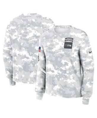 Nike - Women's Arctic Camo Seattle Seahawks 2024 Salute To Service Performance Long Sleeve T-Shirt