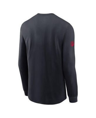 Men's Navy Houston Texans Sideline Performance Long Sleeve T-Shirt