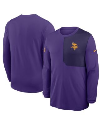 Nike - Men's Purple Minnesota Vikings Sideline Coach UV Performance Long Sleeve T-Shirt