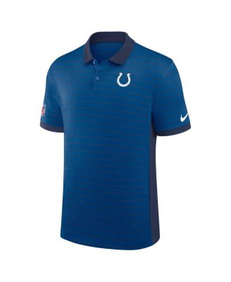 Men's Royal Indianapolis Colts Sideline Victory Stripe Performance Polo Shirt