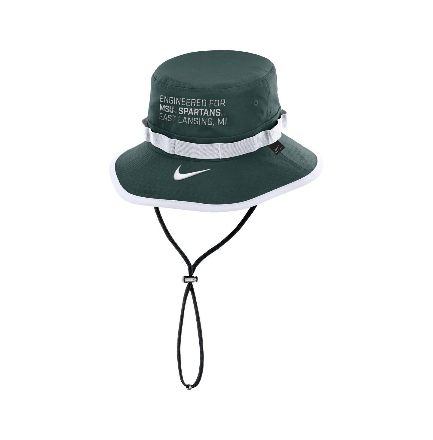 Мужская панама Nike Green Michigan State Spartans 2025 Sideline Apex Boonie Performance Bucket Hat — фото 2