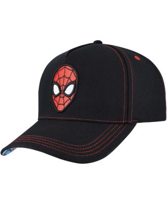 Men's Black Spider-Man Big Print A-Frame Snapback Hat