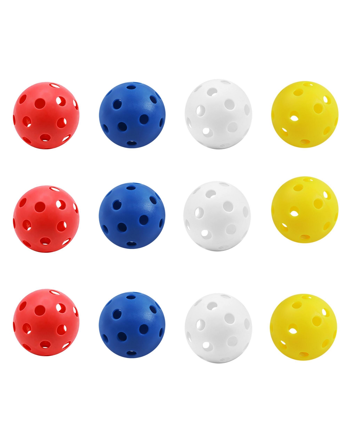 12-Pack Plastic Practice Golf Balls of Airflow Hollow, Training Golf Balls for Swing Practice (Several Colors Available) - M
