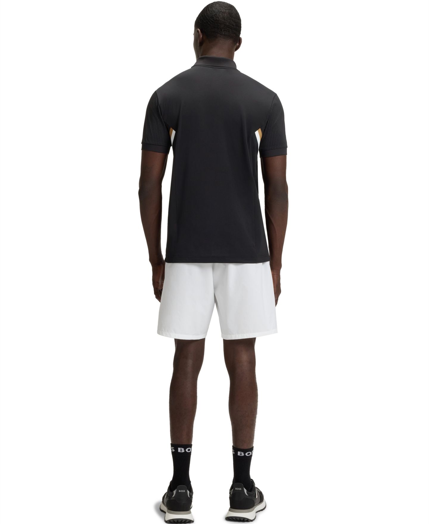 Мужское поло Hugo Boss Active Moisture Management Slim-Fit Polo Shirt, цвет: Чёрный — фото 3