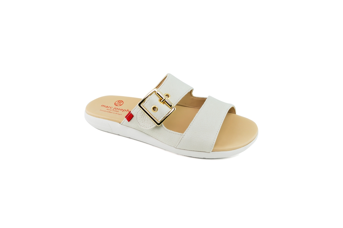 Womens Slip On Slide Sandals - Off-white italo grainy
