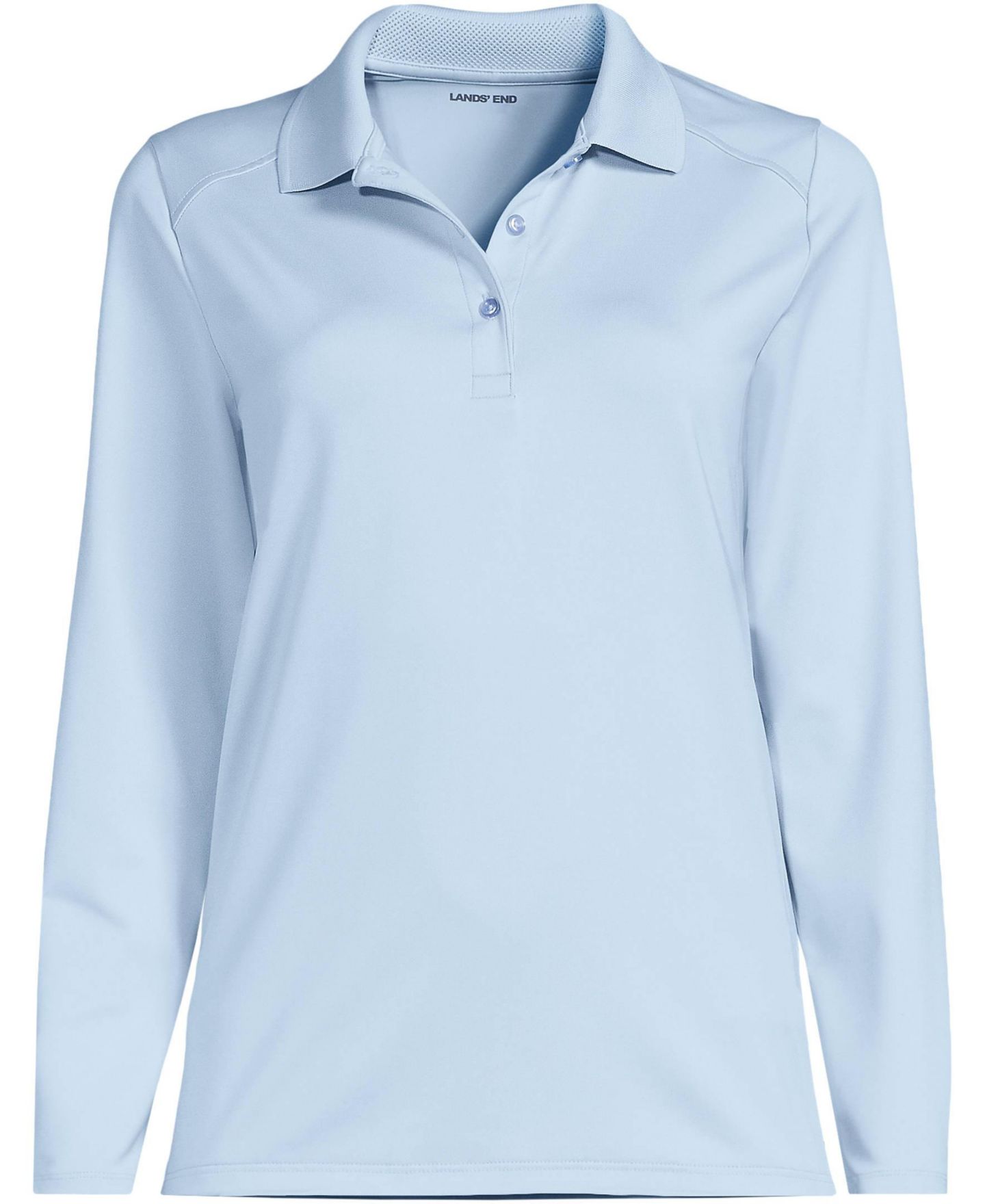 Женское поло Lands' End Rapid Dry Performance Long Sleeve Feminine Fit Polo, цвет: Синий — фото 3