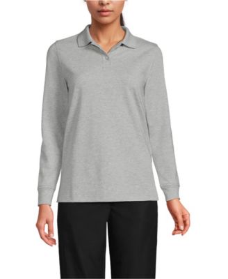 Women's Long Sleeve Mesh Polo Shirt
