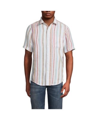 Men's Traditional Fit Short Sleeve Linen Shirt