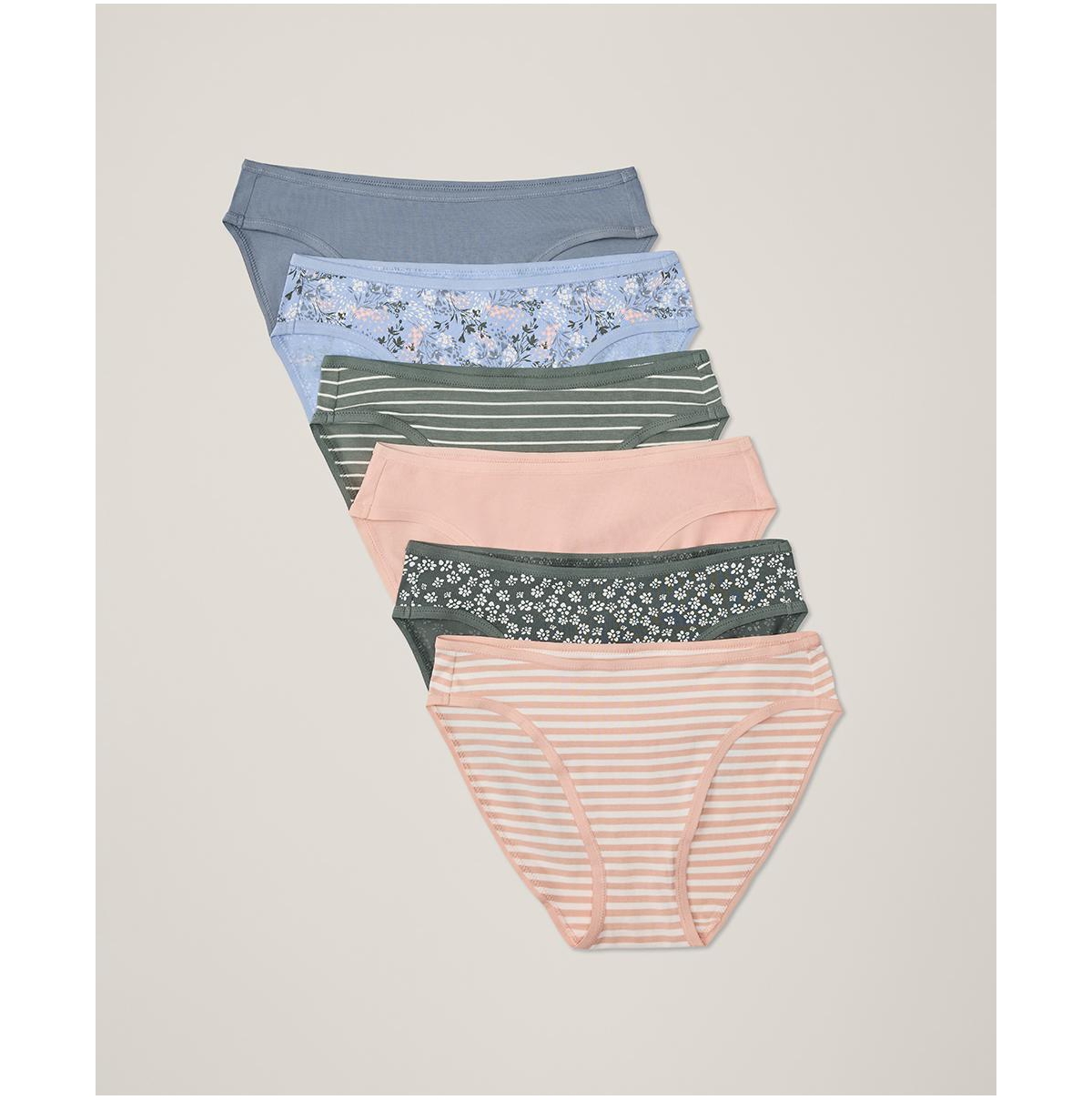 Women's Organic Cotton Everyday Classic Fit Bikini 6-Pack - Neutrals
