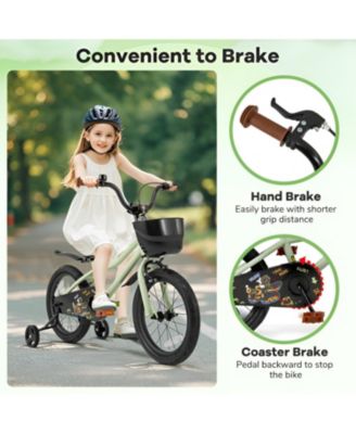 Kids Bike with Training Wheels Adjustable Seat and Handlebar for Ages 4 to 7