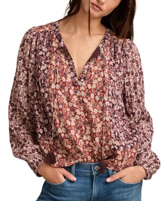 Lucky Brand - Women's Printed Long-Sleeve Boho Blouse