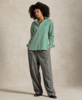 Women's Relaxed-Fit Striped Cotton Shirt