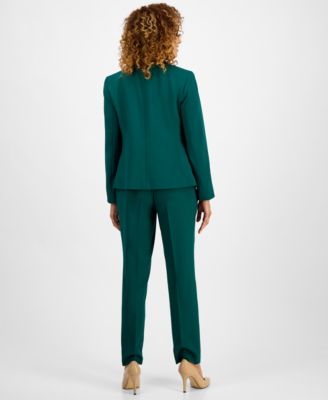 Women's Notched Collar One-Button Pantsuit Set, Regular & Petite