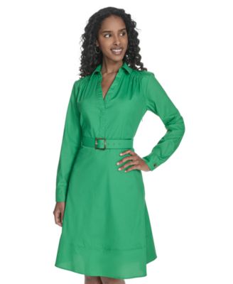 Women's V-Neck Long-Sleeve A-Line Dress