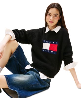Women's Melange-Flag Crewneck Sweater