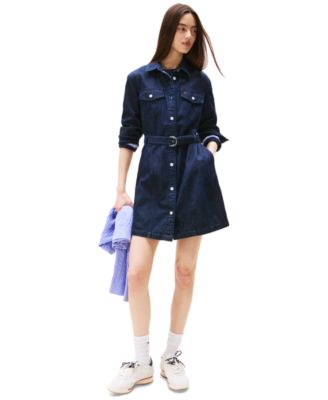 Tommy Jeans - Women's Belted Cotton Denim Dress
