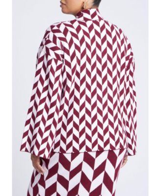 Women's Mock Neck Intarsia Sweater