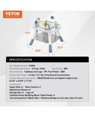 Kids Activity Center Interactive Play Center Table with Toys Music Songs