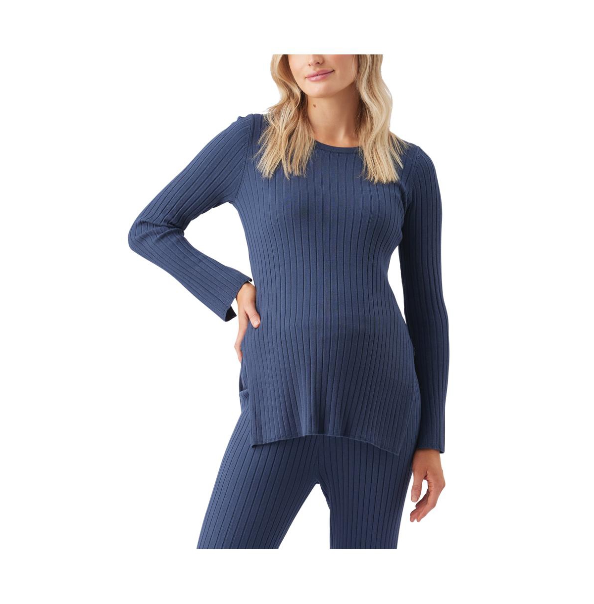 Maternity Stella Rib Nursing Knit - French navy