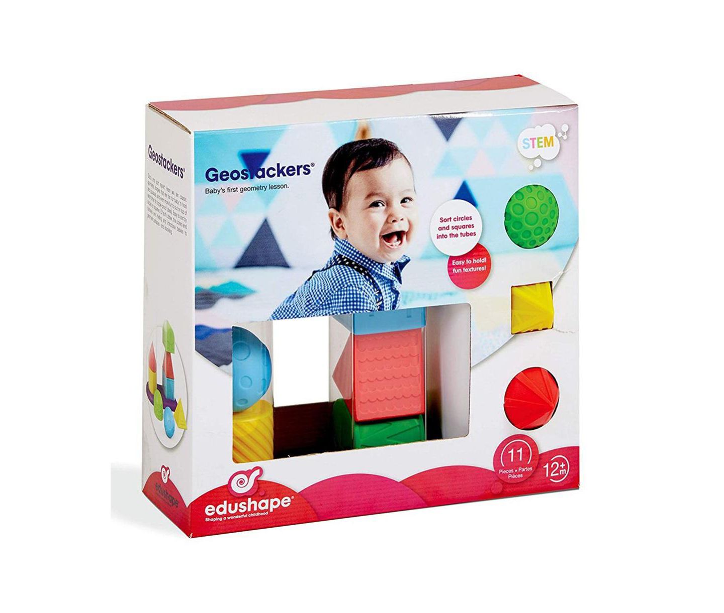 Детский конструктор Edushape Geostackers Sensory 11-Piece Building Set, Ages 1+ — фото 4