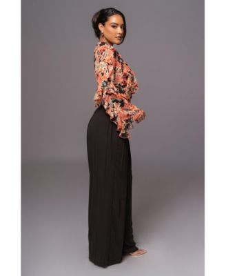 Women's Floral Yvanna Ruffle Top