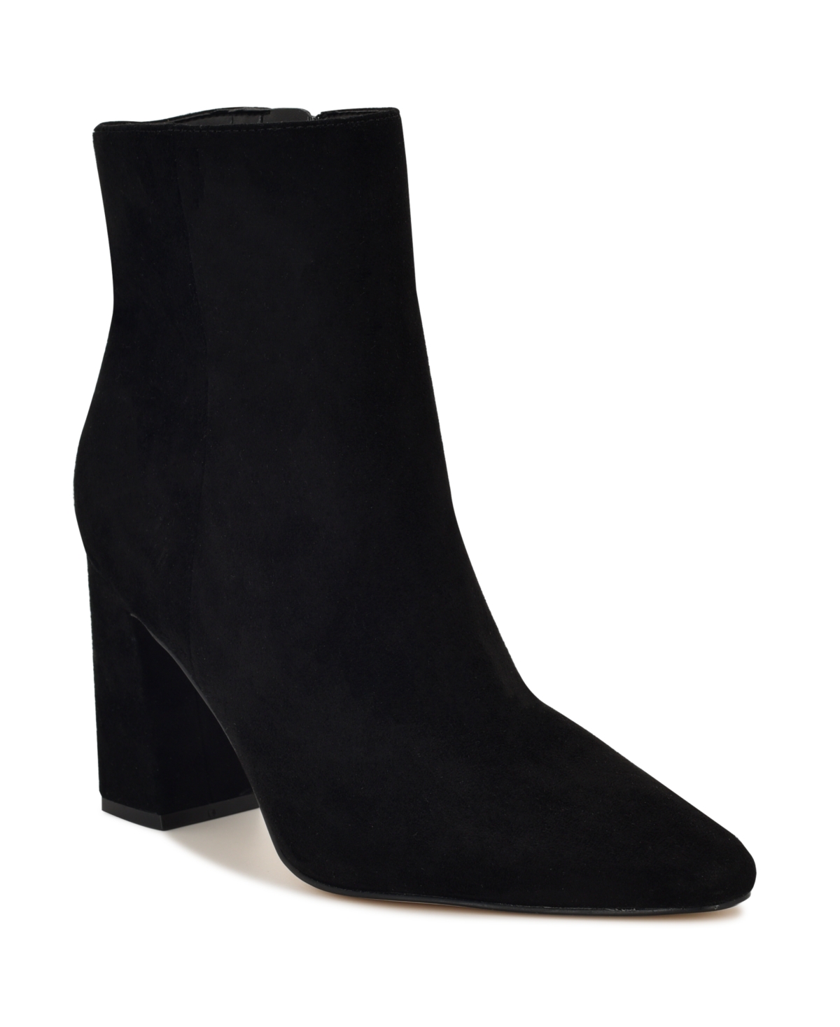 Women's Reraye Flared Block Heel Ankle Booties - Black Leather