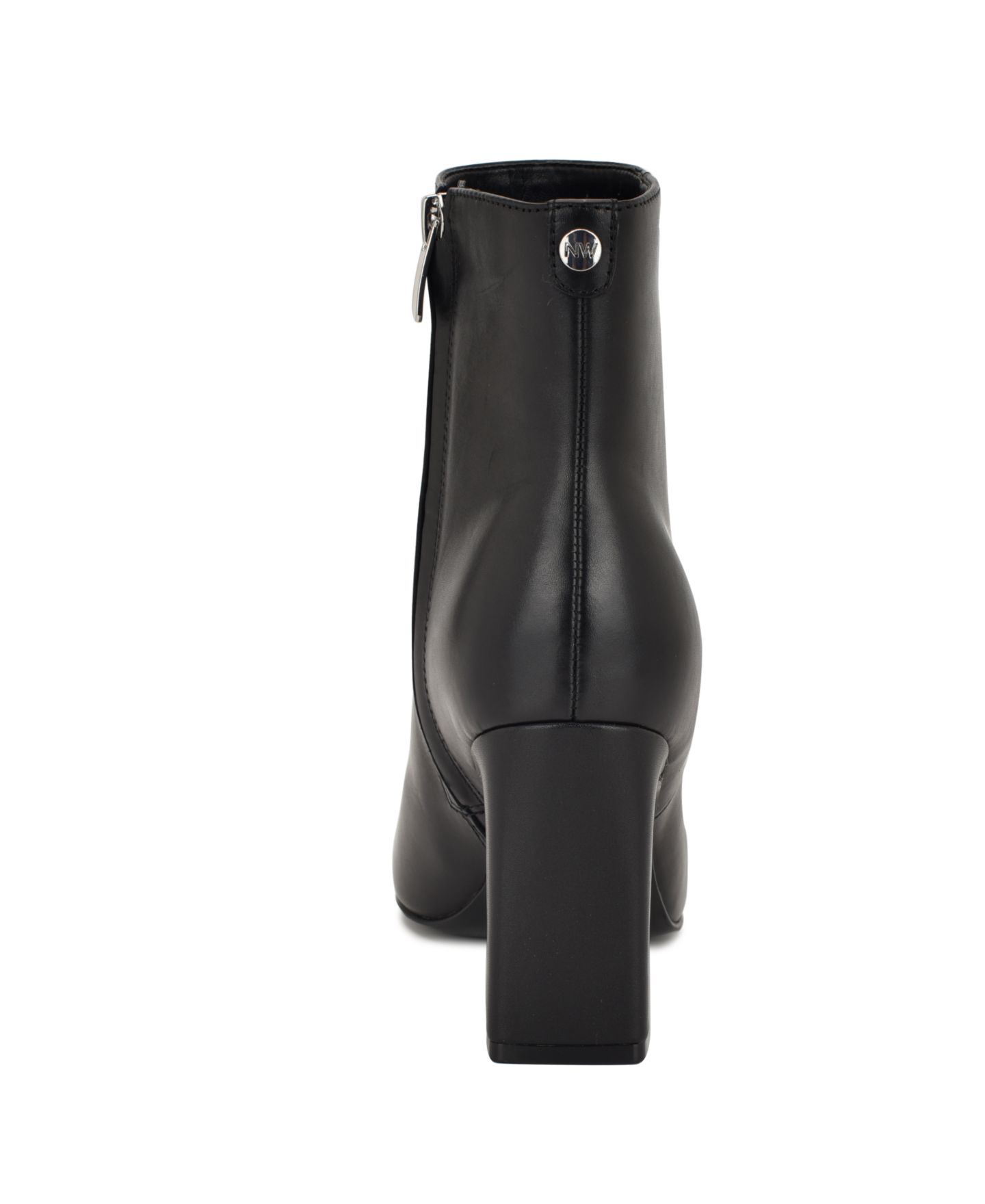 Женские ботинки Nine West Reraye Block Heel Ankle Booties, цвет: Чёрный кожаный — фото 3