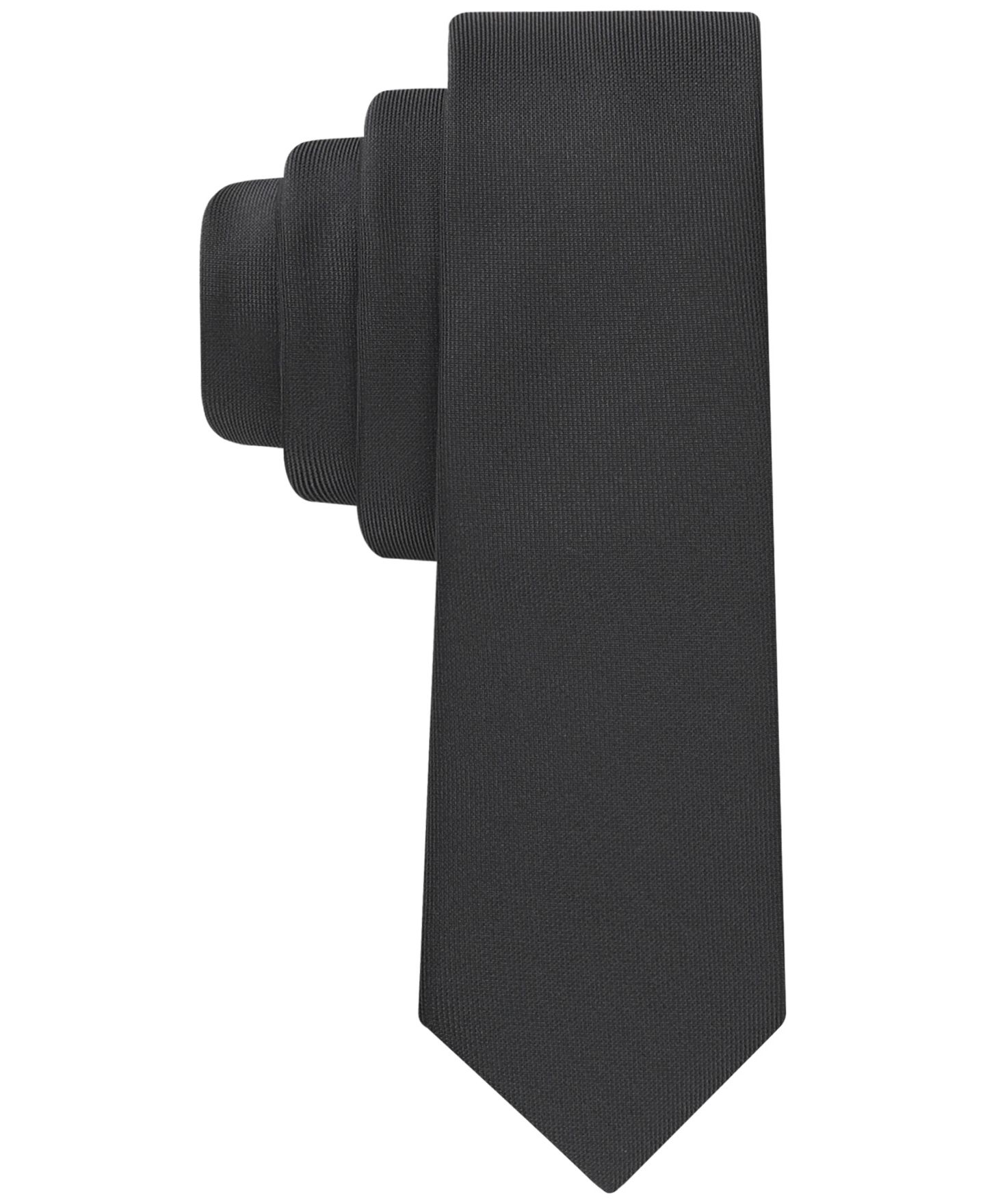Мужской галстук Calvin Klein Classic Textured Tie, цвет: Чёрный — фото 1