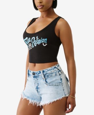 Women's Crystal Rib Crop Tank Top