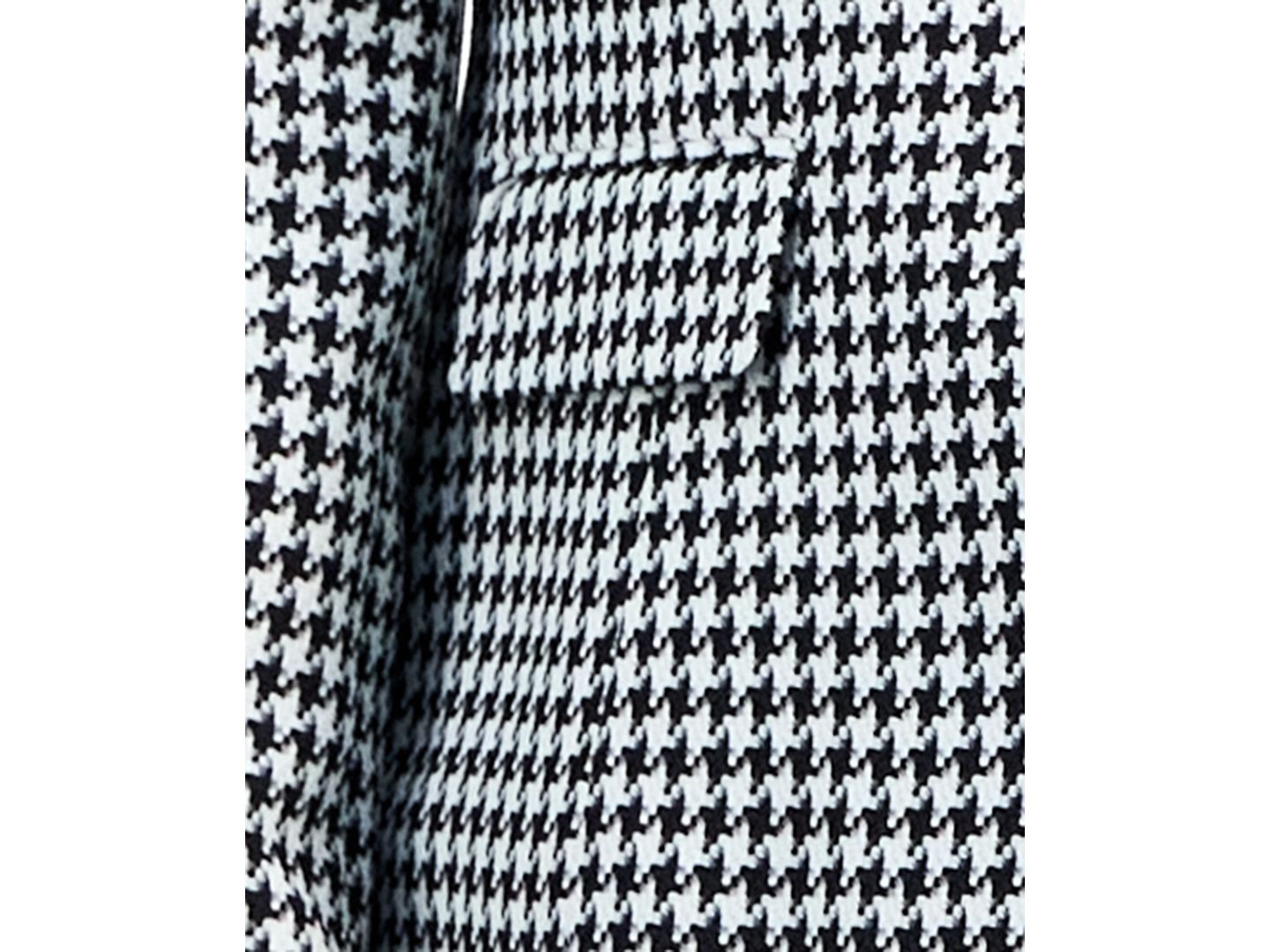 Женский комплект Le Suit Houndstooth Jacket & Pleated Pencil 2 Piece Skirt Suit, цвет: Чёрный / Белый — фото 3