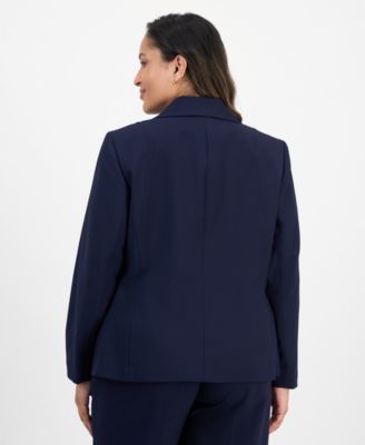 Plus Size Two-Button Wide-Leg Pantsuit Set