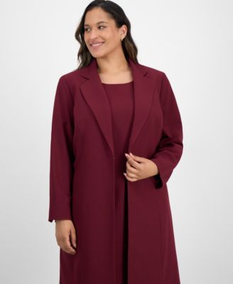 Plus Size Sleeveless Sheath Dress Suit Set