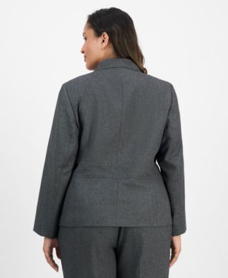 Plus Size Notched Collar Wide-Leg Pantsuit Set