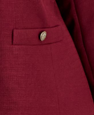 Plus Size Button-Front Jacket & Pencil Skirt Suit Set