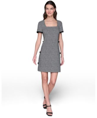 KARL LAGERFELD PARIS - Women's Millenium Knit Tweed A-Line Dress