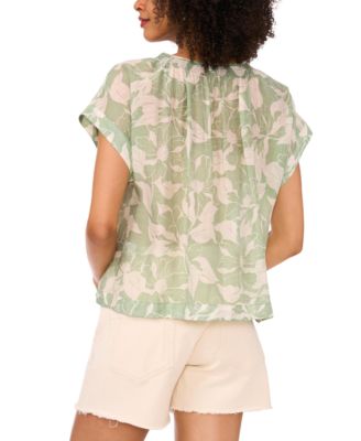 Women's Shirred-Neck Peasant Blouse