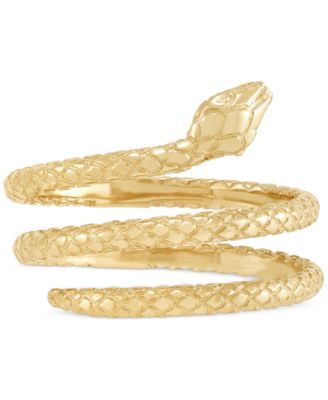 Textured Snake Coil Statement Ring in 10k Gold