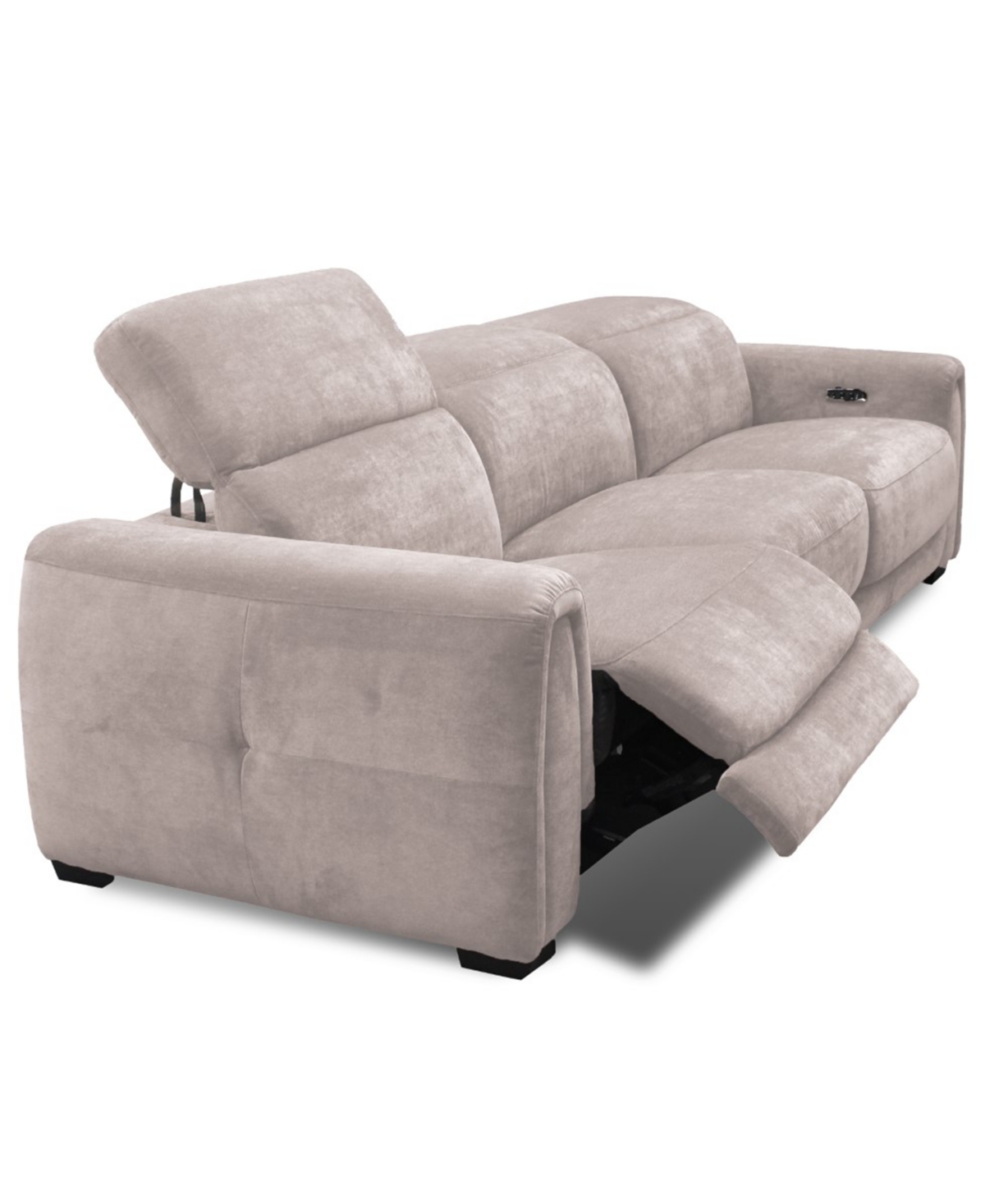 Macy's Brownell 3-pc. Sofa Sectional With 3 Power Motion Chairs, Exclusively At  In Gray