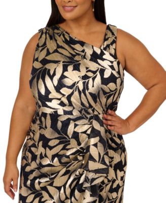Adrianna Papell ★【ガウン】 Foil Printed Asymmetric Gown Adrianna Papell Plus Size Foil-Print Asymmetric Gown - Macy's
