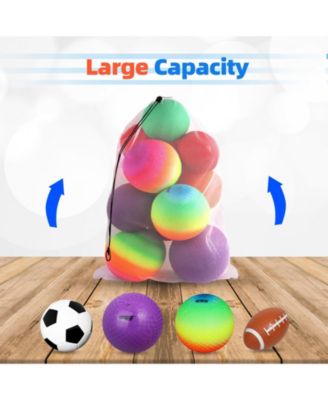 24"x36" Large Mesh Sports Ball Drawstring Bag for Gym Training, Football, Basketball, Swimming (Several Colors Available)