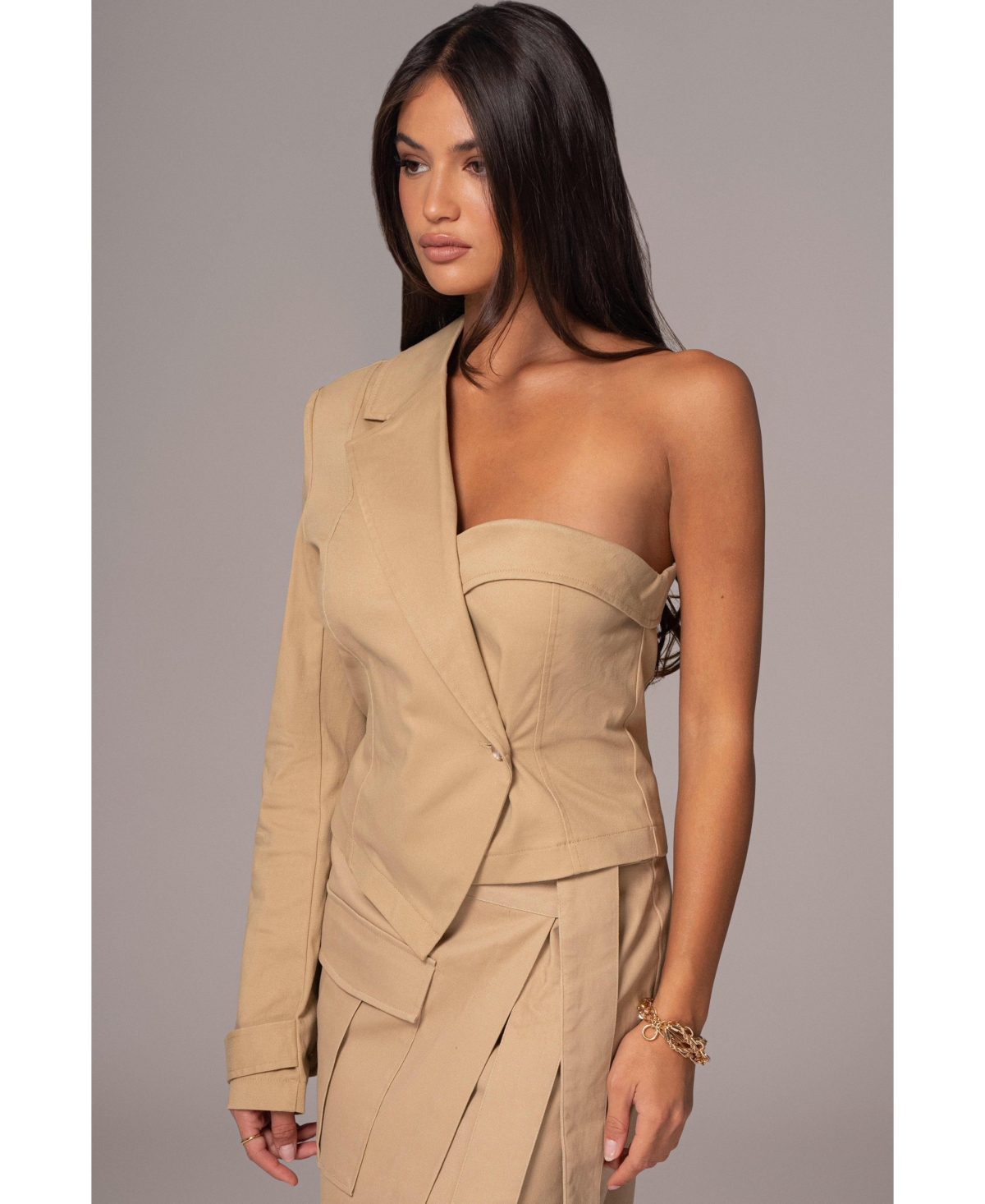 Women's Amal One Shoulder Top - Khaki