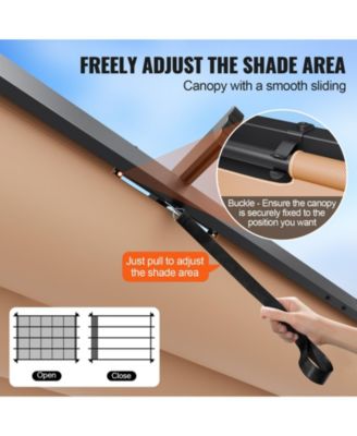 Outdoor Pergola with Adjustable Canopy Retractable Shade and Aluminum Frame